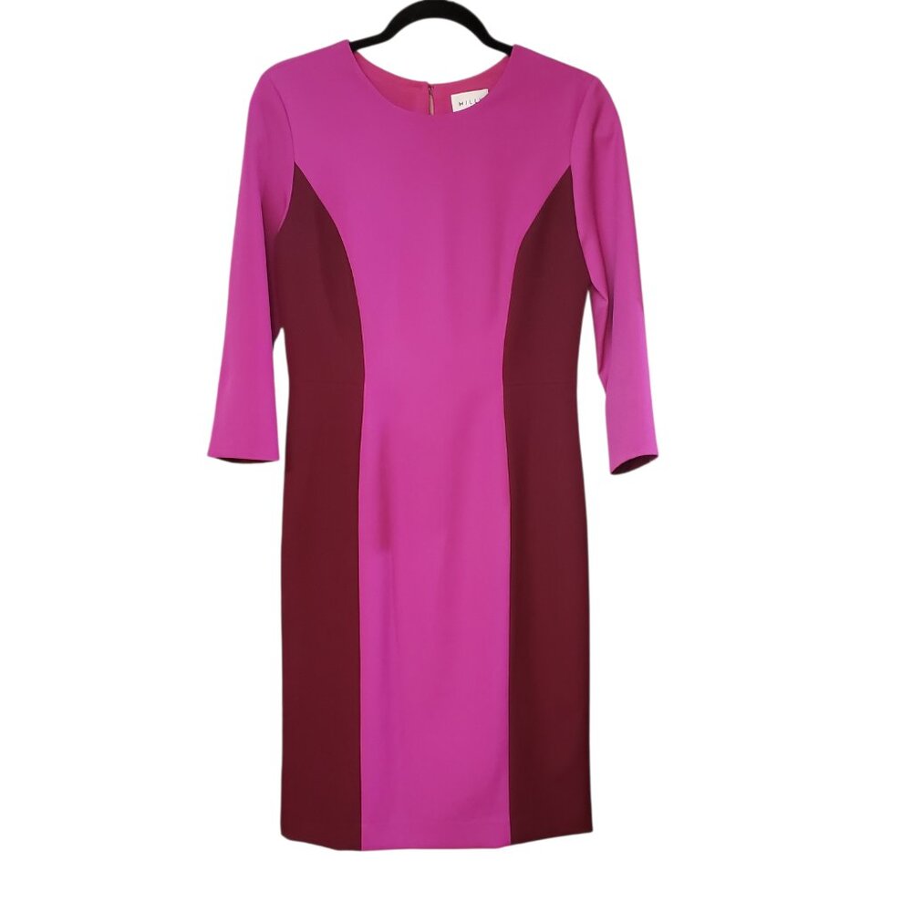Milly Women's Jewel-Neck 3/4 Sleeve Colorblock Scuba Dress Size 6